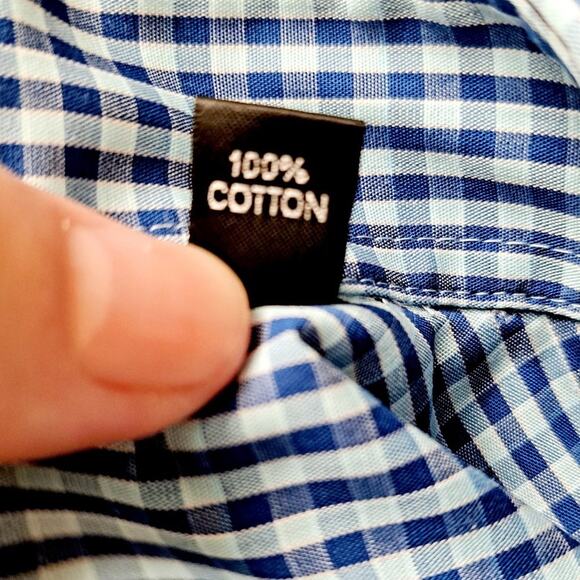 Kenneth Cole Slim Fit Long Sleeve Button Up Checkered Shirt - Picture 6 of 7